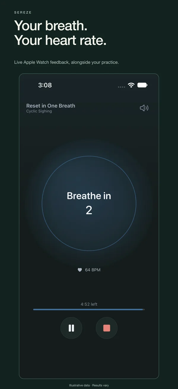Your breath. Your heart rate. — Sereze breath in dark appearance