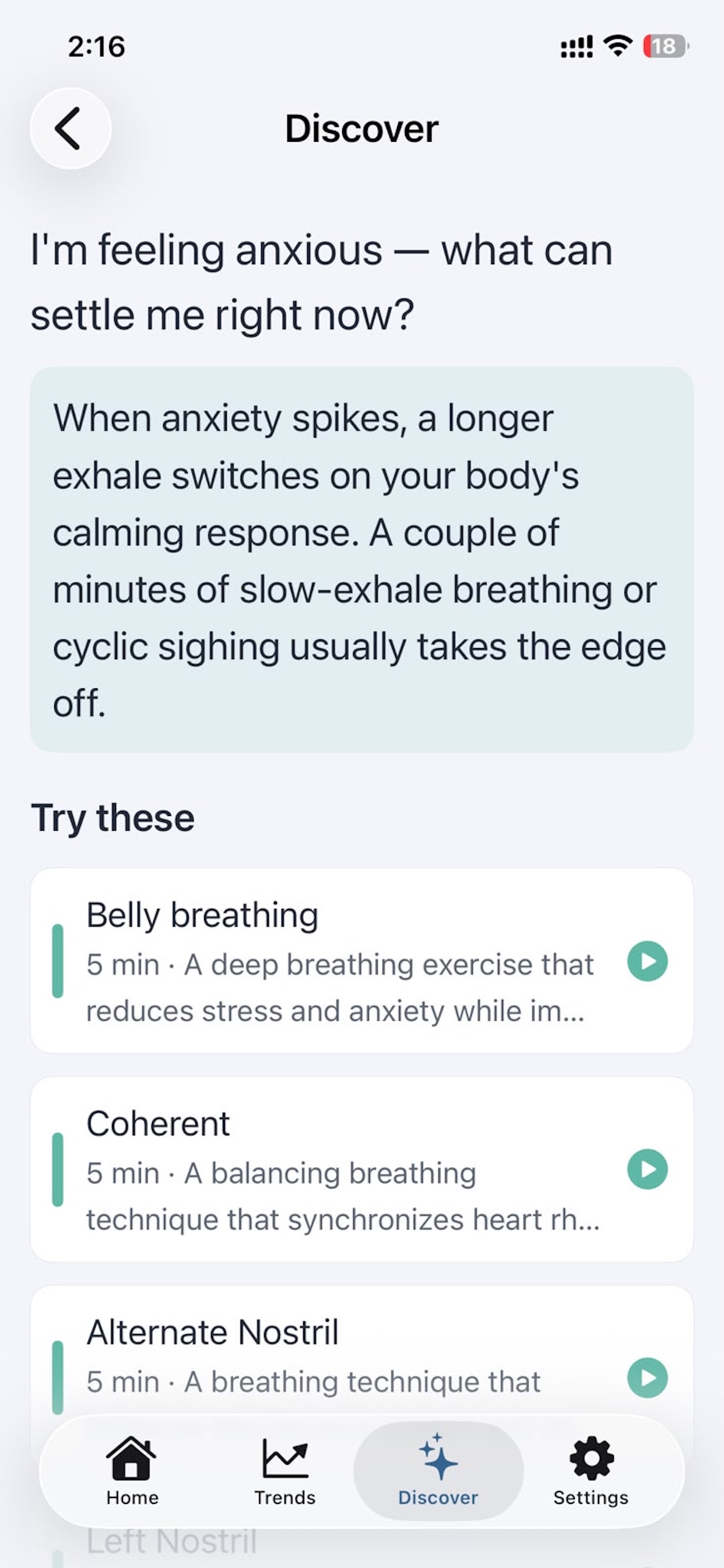 Sereze app screenshot